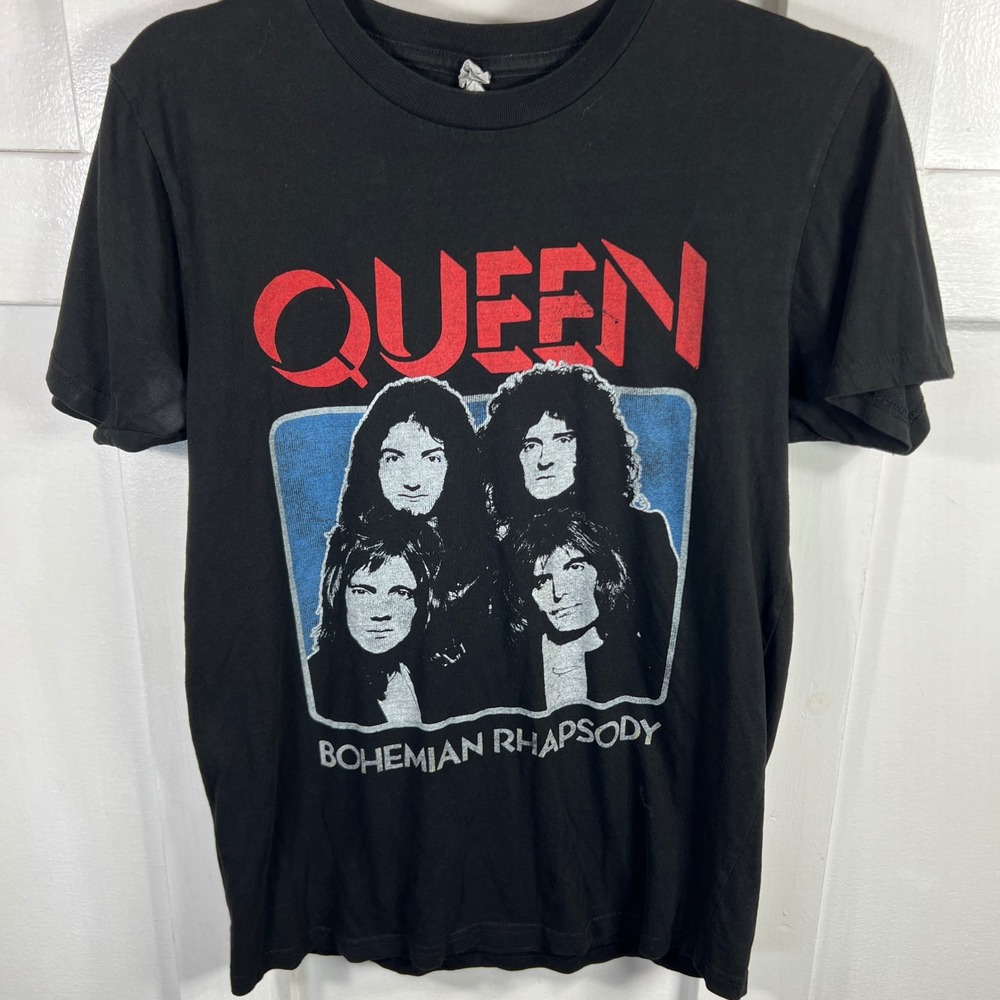 Queen Bohemian Rhapsody Band Graphic T-Shirt Black Mens Small Rock Me Tag